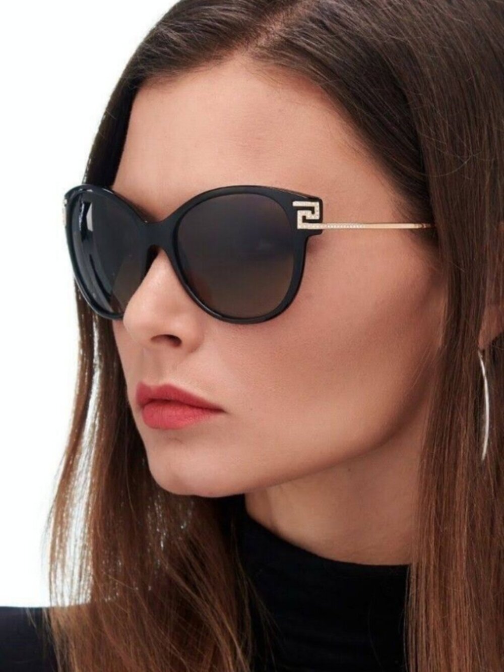 Versace Cat Eye Havana Gold Crystals VE4316-B 5148/13 57-17-140 Sunglasses
